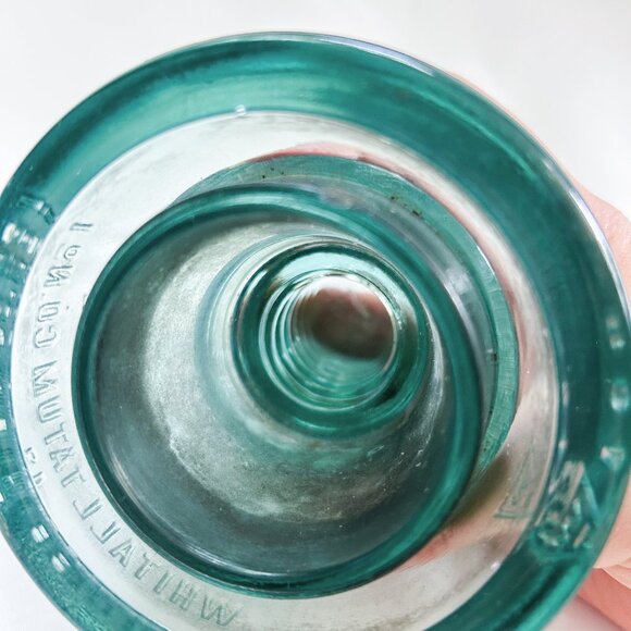 Whitall Tantum Co. No. 1 Vintage Aqua Blue Glass Insulator - Picture 6 of 7